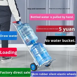Kleine opvouwbare 14cm rubberen stille elastische wieltrolley voor thuisgebruik, voor het vervoeren van mineralen/puur <span class=keywords><strong>water</strong></span>, emmers en drinkautomaten - Product Image 3