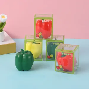 Jouet anti-stress FuYi en caoutchouc, simulation de légumes verts, piment et poivron rouge, créatif, objet décoratif - Product Image 3