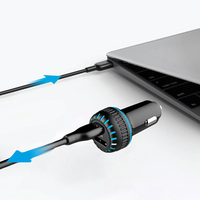 Chargeur de voiture double port USB Type C + USB A à charge rapide, nouvelle conception 3.1A A+C
