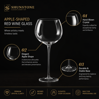 Verre à vin personnalisé de luxe SHUNSTONE, gobelet à vin rouge avec tige ultra-fine pour cadeau d'anniversaire