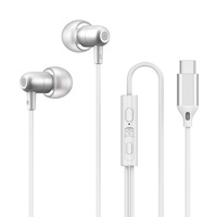 Écouteurs filaires numériques USB avec microphone intra-auriculaire à suppression de bruit et écouteurs de contrôle du volume de type C pour téléphone et sport