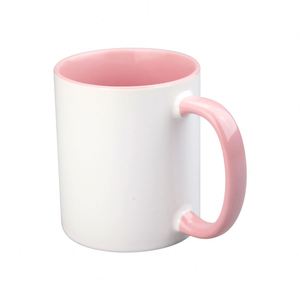 Wholesale 11 OZ <b>Ceramic</b> Sublimation <b>Coffee</b> <b>Mug</b> with Colorful Handle and Custom Logo Sustainable <b>Promotional</b> Use - Product Image 4
