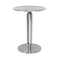 Table ronde de salle à manger et de café en acier inoxydable moderne, vente en gros commerciale, meubles de salon de luxe avec matériau métallique