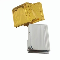 Couverture de premiers secours imperméable pliable en feuille d'aluminium de 1 mm d'épaisseur pour la randonnée en plein air, le camping, les situations d'urgence SOS, couleur or argenté, pour adultes, toutes saisons
