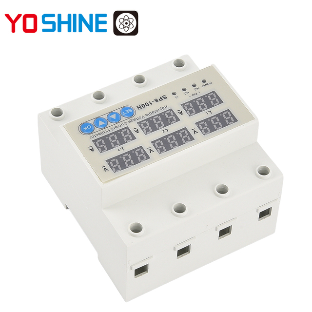Yoshine High-quality SP8-100N Series AC220V/230V 40A 3kW Miniature Auto Reconnect Adjustable Voltage & Current Protector