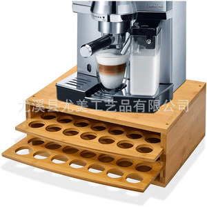 Expositor de café en cápsulas, mostrador de bar, caja de almacenamiento de bolsitas de té para mesa (estilo Instagram), base para cafetera, estante con cajones - Product Image 3