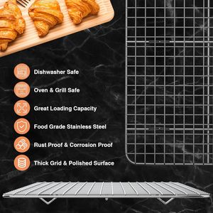 Great Quality 400x600mm Stainless Steel Food Fruit Vegetables Drying <strong>Baking</strong> Tray Wire Bakery Cooling <strong>Rack</strong> - Product Image 5