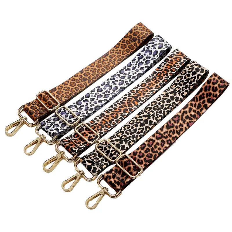 2021 Amazon Hot Sale Leopard Canvas Shoulder Strap Replacement Adjustable Bag Strap