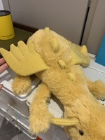 Peluche géante britannique JE Dragon Doré Super Doux 66-160cm, Animal en Peluche Dragon Mythique, Cadeau d'Anniversaire pour Enfants, Anti-Stress