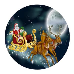 Tema natalizio impermeabile tovaglia matrimonio 1.2m Dia rettangolare alce Santa per tavole rotonde senza rughe per alberghi - Product Image 1