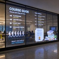 Pantalla LED Transparente de Gran Formato para Centro de Capacitación, Ventana de Vidrio Completa para Exhibición en Paredes de Vidrio