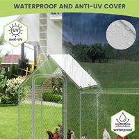 Enclos à poulets extérieur en fer anti-prédateurs, abri spacieux pour volailles avec toit imperméable, design moderne pour jardin