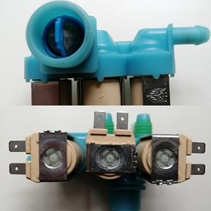 Vanne de vidange pour lave-linge INDIA <span class=keywords><strong>SAM</strong></span>, trois voies, bleue, avec électrovanne d'admission, référence DC62-00266E - Product Image 3