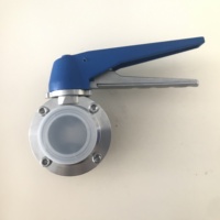 Válvula de Mariposa Manual de Acero Inoxidable Sanitario SS304 para Agua