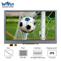 Módulo de Pantalla LCD TFT IPS de 4.3 Pulgadas con Entrada de Video Digital HD e Interfaces Micro USB para Raspberry Pi, Resolución 800x480