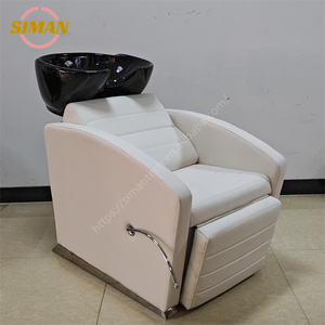 Poltrona <span class=keywords><strong>da</strong></span> Parrucchiere Siman Beauty in Morbida Pelle PU con Lavabo, Postazione per Salone 110V 220V Opzionale, Vari Colori Disponibili per Barbieri - Product Image 2