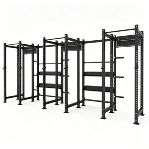 Rack de Potencia Comercial de Acero Inoxidable con Triple Estación, Diseño Modular para Almacenamiento, Ejercicio de Cuerpo Completo, Desarrollo Muscular y Crossfit al Aire Libre - Product Image 3