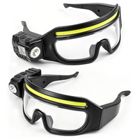 Lampe frontale LED COB super lumineuse, étanche IP65, faisceau réglable, détecteur de mouvement, rechargeable, type lunettes