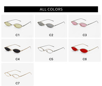 Lunettes de soleil rétro de créateur, petit cadre ovale en métal, couleur or, verres unisexes, mode vintage, strass, UV400