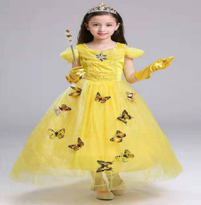 AmzBarley Girl Fancy Deluxe <span class=keywords><strong>Elsa</strong></span> <span class=keywords><strong>Anna</strong></span> Halloween Princesse Costume Party Aurora Dress up Kids Blue Layered Christmas Pay Wear - Product Image 4