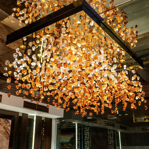Lámpara de Araña de Cristal Grande Personalizada <span class=keywords><strong>para</strong></span> Hoteles, Iluminación Interior Colgante, Altura Ajustable, Lámpara de Techo <span class=keywords><strong>para</strong></span> Vestíbulo - Product Image 4