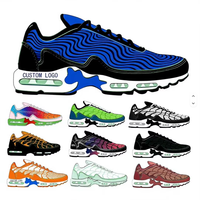 Baskets de course à lacets rayées TN Plus de haute qualité avec coussin d'air et empeigne en maille pour le basketball – Chaussures de sport confortables