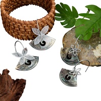 Boucles d'oreilles en forme de fleur en acier inoxydable plaqué or hawaïen pour femmes, ensemble de bijoux tendance pour mariage et fête