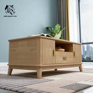 China Wholesale Great Price Custom Logo Stock Ready Ship Modern <b>Solid</b> <b>Wood</b> Coffee Table New Fashion Living Room Furniture - Product Image 3