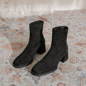 Botas de Tacón Grueso con Cordones hasta la Rodilla, Antideslizantes, Modernas, Versátiles, Elegantes y Delgadas hasta la Pantorrilla para Otoño/Invierno - Product Image 1