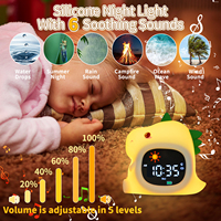 Réveil numérique avec design d'animaux de dessin animé, lumière nocturne changeante de couleur et musique - Cadeau pour enfants