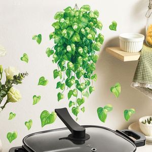 Autocollants muraux en forme de vigne verte pour salon et chambre à coucher, plantes vertes, autocollants muraux imperméables autocollants - Product Image 3