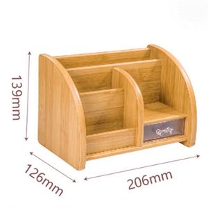 Glosen Wood Desktop Storage Organizer Pen Holder <b>Drawer</b> Shelf Multifunction <b>Desk</b> Office Storage Customized Design Home Hotel - Product Image 3