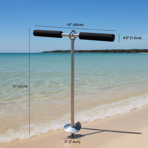 Ancre de sable en acier inoxydable de 17 pouces avec tige amovible pour bateau, plage et eaux peu profondes - Product Image 2