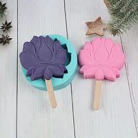 Moule en silicone créatif pour crème glacée Lotus-Popsicle maison pour accessoires de cuisine Moule à gâteau en mousse