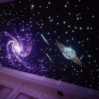 Kit de plafonnier LED RVBW 16W à effet scintillant en alliage d'aluminium avec fibres optiques, lumières de plafond effet étoiles filantes, contrôle par application, IP20 DC