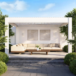 Toldos de exterior de diseño OEM para jardín, <span class=keywords><strong>terraza</strong></span>, toldo impermeable motorizado, Gazebo, pérgola de aluminio <span class=keywords><strong>con</strong></span> persianas bioclimáticas - Product Image 4