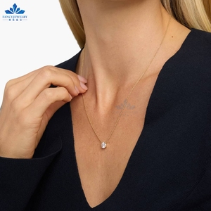 <span class=keywords><strong>Collana</strong></span> <span class=keywords><strong>Solitario</strong></span> con <span class=keywords><strong>Diamante</strong></span> da Laboratorio Rotondo IGI Certificato 0.5ct 1ct 2ct in Oro Massiccio 10K 14K 18K CVD HPHT - Product Image 5