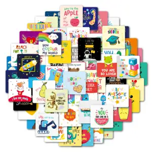 Fiambrera notas tarjetas para niños de jardín de infantes palabras inspiradoras y motivacionales tarjetas de notas para niños y niñas