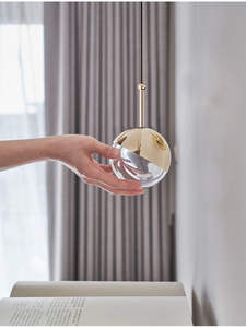 Simig โคมไฟทรงกลมแก้วสไตล์เดนมาร์ก,ไฟระย้าทรงกลมทำจากโลหะใช้ตกแต่งบ้านได้อย่างสร้างสรรค์โคมไฟแขวนทรงกลม - Product Image 3