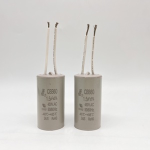 Condensateur de démarrage de moteur série <span class=keywords><strong>CBB60</strong></span> en gros 250VAC <span class=keywords><strong>450VAC</strong></span> -40 ℃ -85 ℃   Condensateur à film pour ventilateur de pompe - Product Image 1
