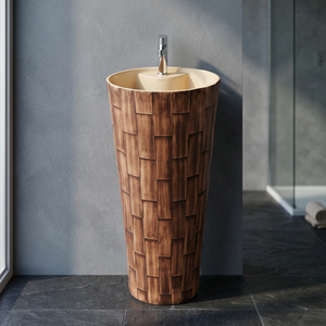 Modern White Square Designer Ceramic Pedestal Wash Basin Sink Set for Mall Villa Use Vistaar Brand - Product Image 3