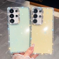 Coque de téléphone à paillettes Bling pour Samsung S25 S24FE S23 housse de protection brillante pour filles Ultra mignonnes pour Samsung A16 A26 A36 A56