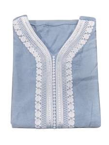 Túnica Marroquí Bordada de Lino para Hombre 2026, Thobe Musulmán con Bolsillo Lateral, Túnica Tradicional Jibba Abaya, Ropa Masculina Jalabiya - Product Image 5