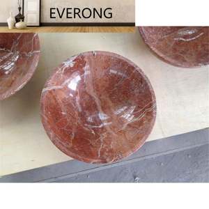 Lavabo redondo de piedra natural, lavabo de mármol rojo <span class=keywords><strong>alicante</strong></span> para Baño - Product Image 3