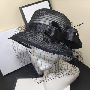 Sombrero para fiesta <span class=keywords><strong>de</strong></span> té, sombrero para fiesta nupcial, flores, ala ancha - Product Image 3