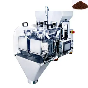 Filling machine 2 heads linear weigher coffee powder granule weighing dosing packaging machine