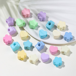 Acrylic Heart Star Loose <b>Beads</b> With <b>Large</b> Holes For DIY Jewelry Making Accessories Spring 2026 Yiwu Origin - Product Image 1