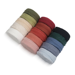 Pita Bunga Klasik Katun dan Linen, Potongan Tangan 1.5cm&2cm, untuk Kemasan Hadiah Kartu Natal - Product Image 5