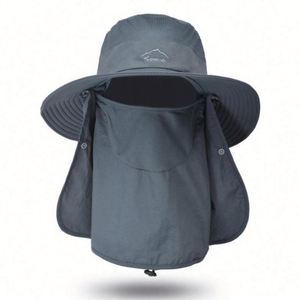 Chapeau de pêcheur anti-UV, imperméable, pliable, à séchage rapide, avec cordon, pour l'extérieur - Product Image 5