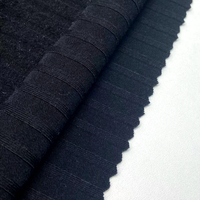 Tejido de punto acanalado cepillado suave térmico de 240GSM de poliéster y rayón elástico 8*5 ancho personalizado para suéter